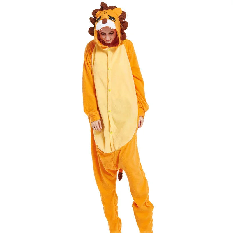 Lovers Halloween Lion King Cartoon Animal One-Piece Pajamas - GeeNuxe 