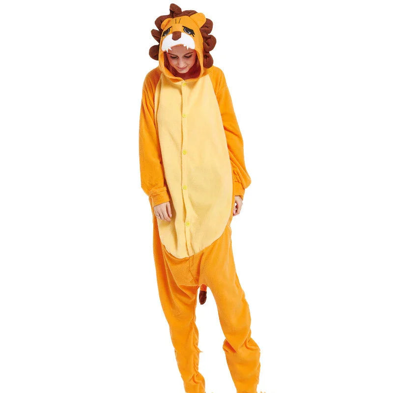 Lovers Halloween Lion King Cartoon Animal One-Piece Pajamas - GeeNuxe 