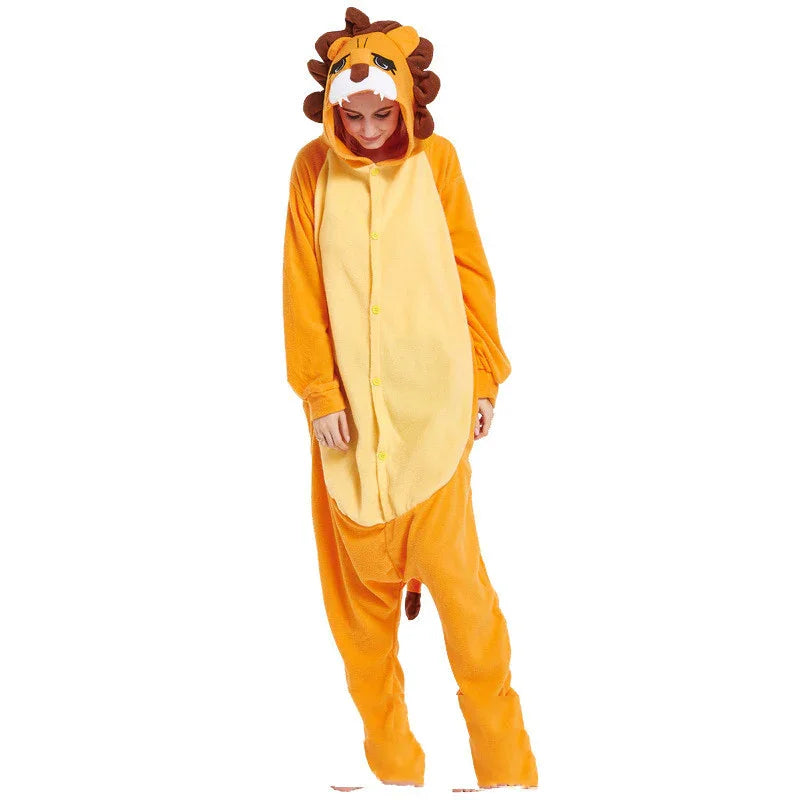 Lovers Halloween Lion King Cartoon Animal One-Piece Pajamas - GeeNuxe 