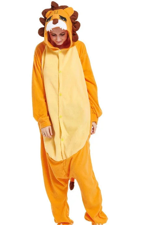Lovers Halloween Lion King Cartoon Animal One-Piece Pajamas - GeeNuxe 