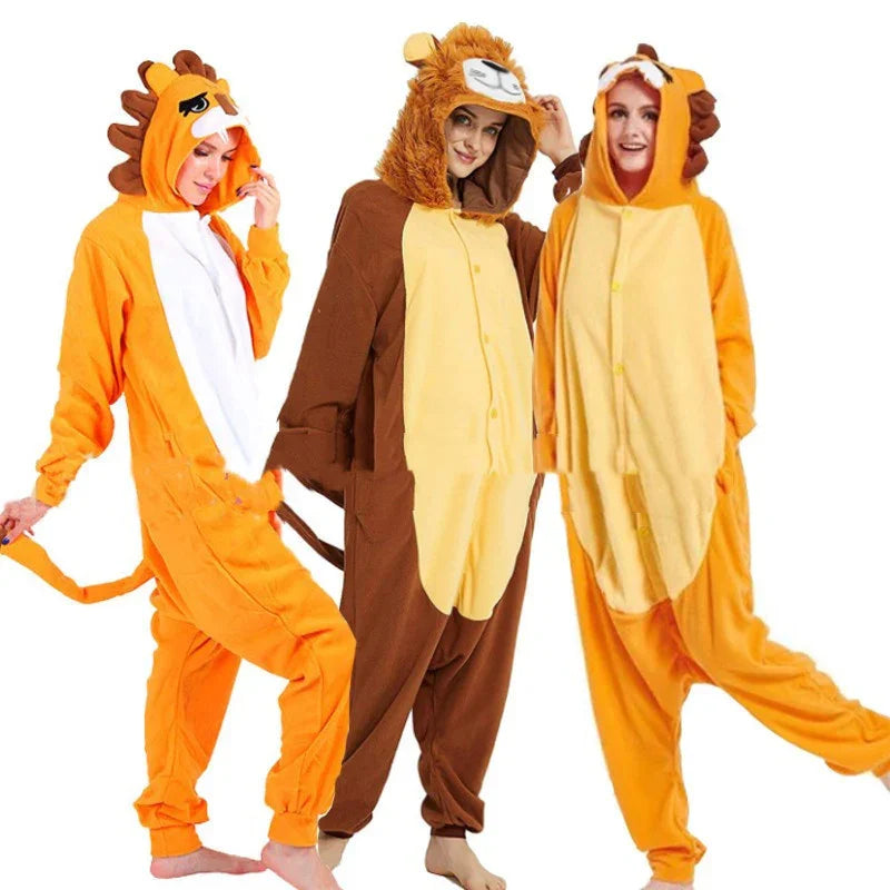 Lovers Halloween Lion King Cartoon Animal One-Piece Pajamas - GeeNuxe 