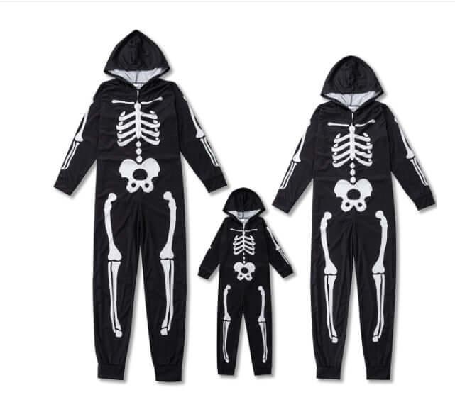 Halloween Parent Child Suit Printed Home Wear Pajamas One Piece Suit - GeeNuxe 