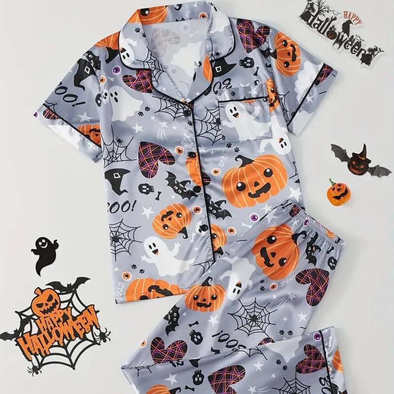Long Sleeve And Short Sleeve Homewear Pajamas Christmas Halloween Printing - GeeNuxe 