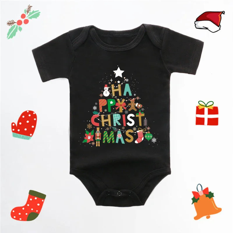Merry Christmas Red Deer Baby Jumpsuit Romper - GeeNuxe 