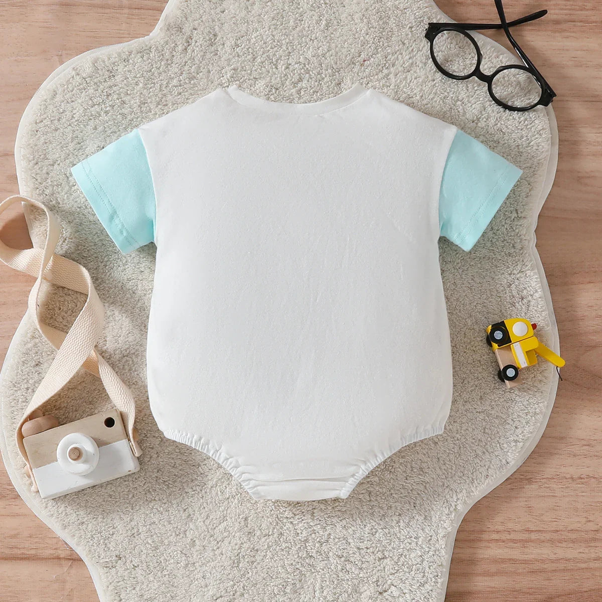 Baby Boy Color Matching Letters Printed Romper - GeeNuxe 