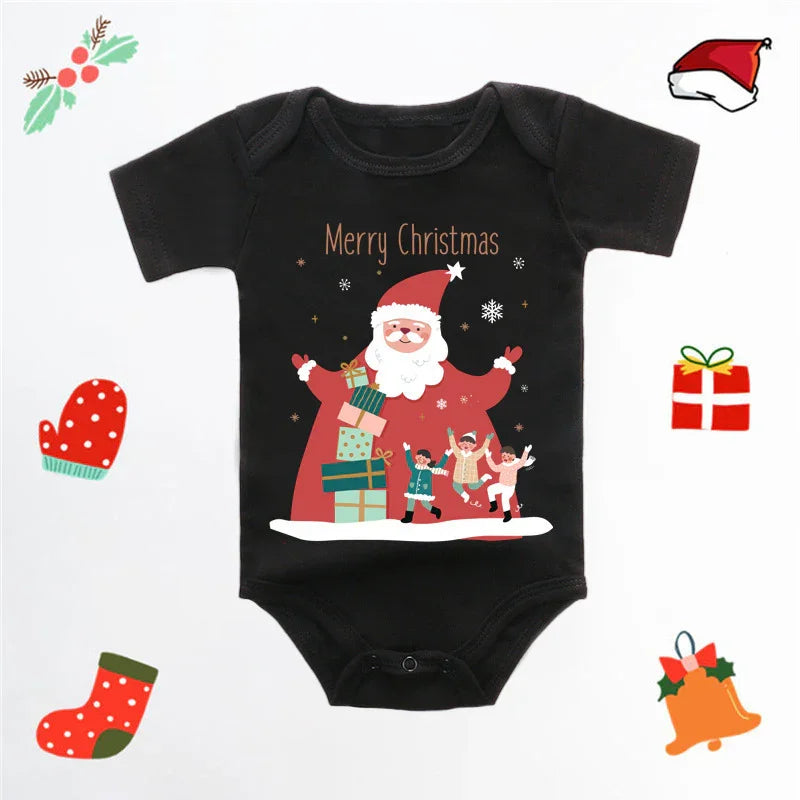 Merry Christmas Red Deer Baby Jumpsuit Romper - GeeNuxe 