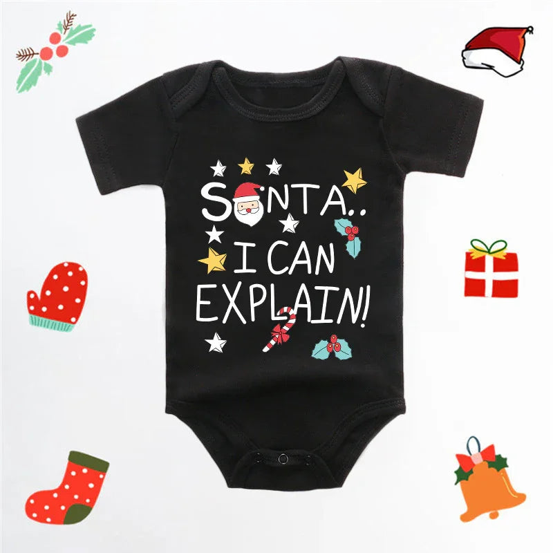 Merry Christmas Red Deer Baby Jumpsuit Romper - GeeNuxe 