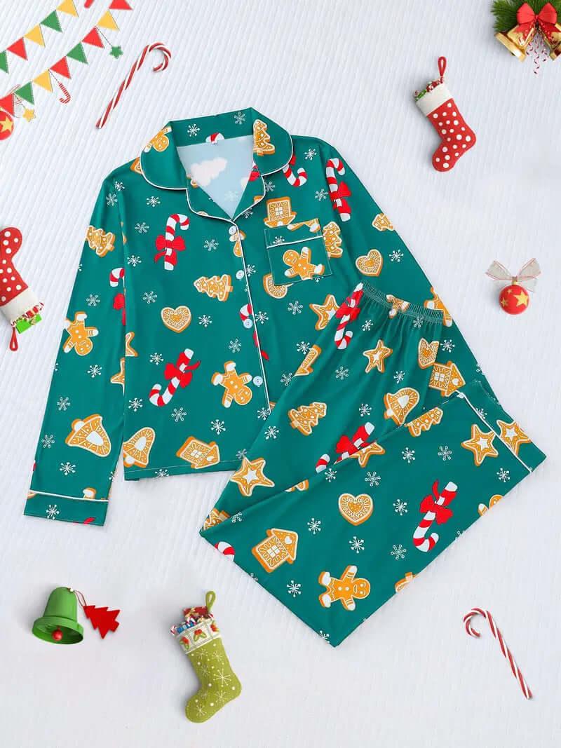 Long Sleeve And Short Sleeve Homewear Pajamas Christmas Halloween Printing - GeeNuxe 
