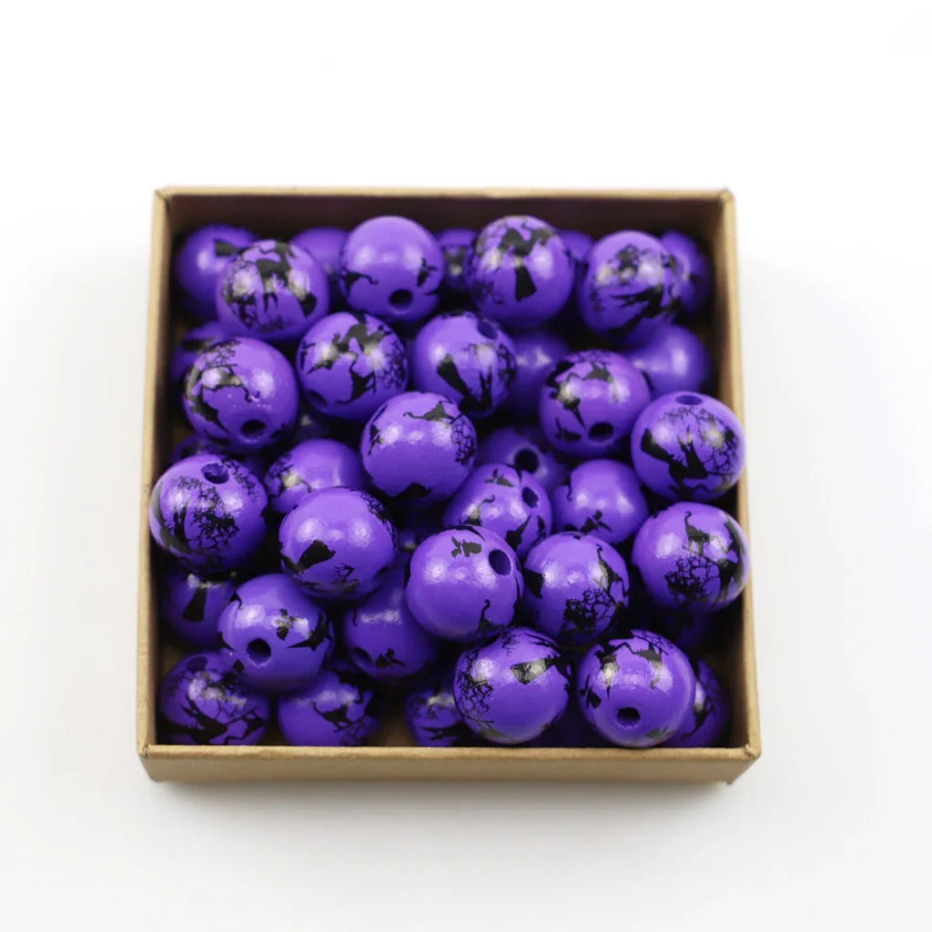 Wooden Halloween Colorful Wooden Bead Wooden Beads Pieces Accessories Crafts - GeeNuxe 