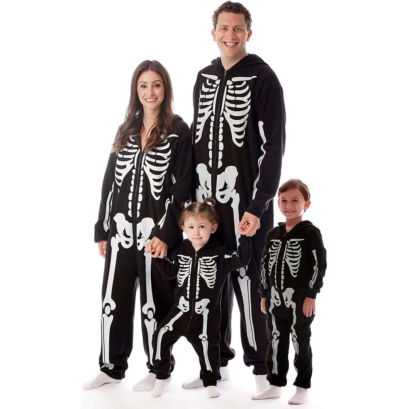 Halloween Parent Child Suit Printed Home Wear Pajamas One Piece Suit - GeeNuxe 