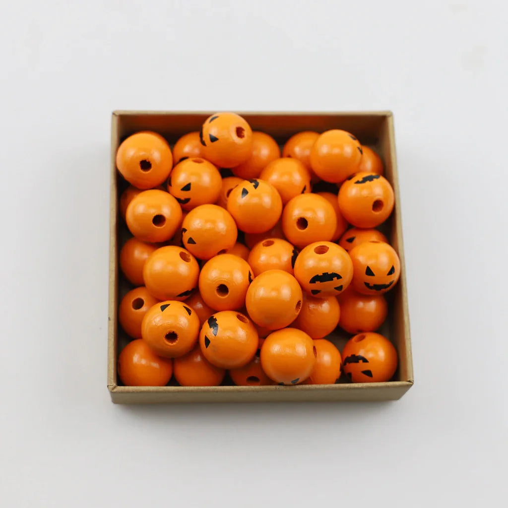 Wooden Halloween Colorful Wooden Bead Wooden Beads Pieces Accessories Crafts - GeeNuxe 