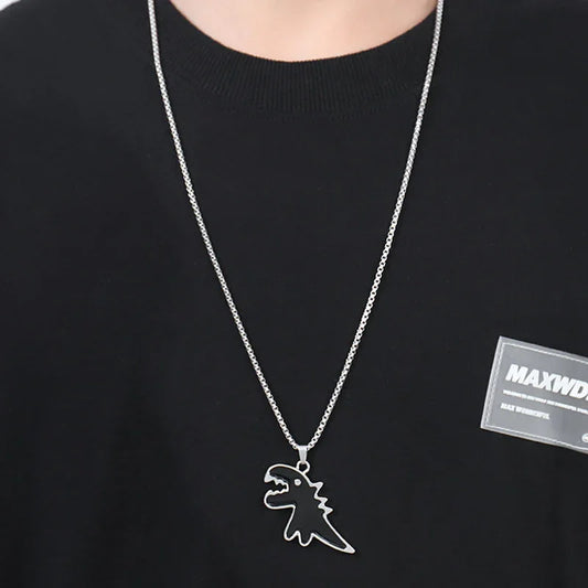 Cute Little Black Dinosaur Necklace Pendant Accessories - GeeNuxe 