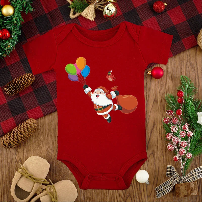 Merry Christmas Red Deer Baby Jumpsuit Romper - GeeNuxe 