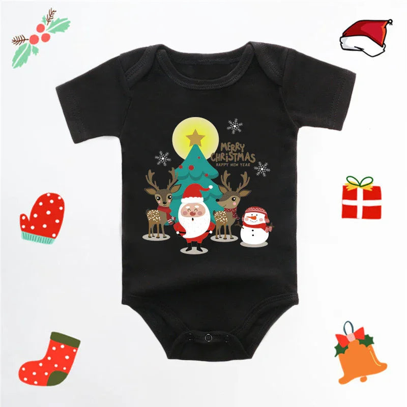 Merry Christmas Red Deer Baby Jumpsuit Romper - GeeNuxe 