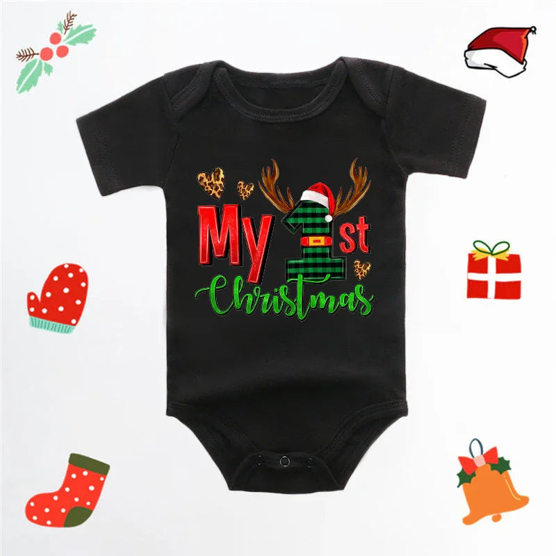 Merry Christmas Red Deer Baby Jumpsuit Romper - GeeNuxe 