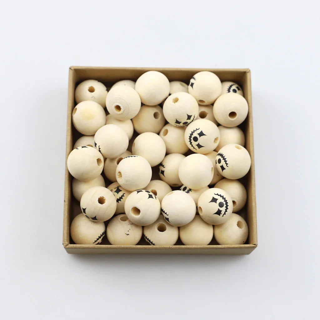 Wooden Halloween Colorful Wooden Bead Wooden Beads Pieces Accessories Crafts - GeeNuxe 