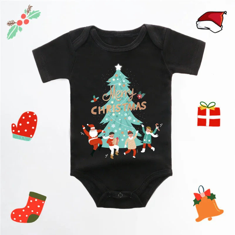 Merry Christmas Red Deer Baby Jumpsuit Romper - GeeNuxe 